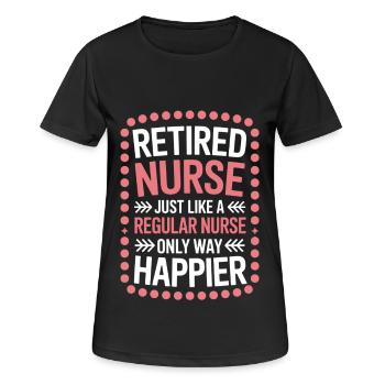 Krankenschwester Ruhestand Pflegekraft - Frauen T-Shirt atmungsaktiv - Schwarz - Vorne - AI Model Female 172 light (172cm)