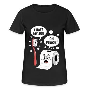 Drôle de salle de bain disant humour - T-shirt respirant Femme - noir - Devant - AI Model Female 172 light (172cm)