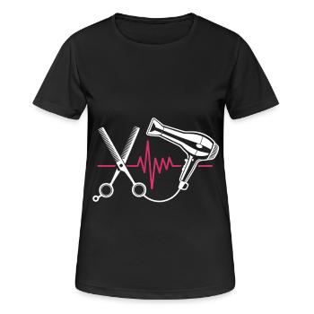Coupe de cheveux de coiffeur - T-shirt respirant Femme - noir - Devant - AI Model Female 172 light (172cm)