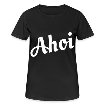 Ahoi - Frauen T-Shirt atmungsaktiv - Schwarz - Vorne - AI Model Female 172 light (172cm)