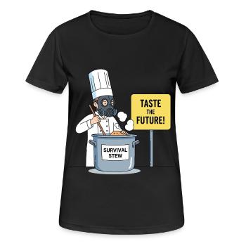 Taste the Future ! - Frauen T-Shirt atmungsaktiv - Schwarz - Vorne - AI Model Female 172 light (172cm)