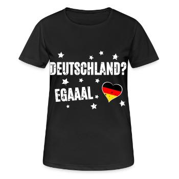 Lustiger Spruch Egal - Frauen T-Shirt atmungsaktiv - Schwarz - Vorne - AI Model Female 172 light (172cm)