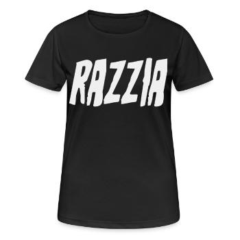 Einsatz und Kontrolle Razzia - Frauen T-Shirt atmungsaktiv - Schwarz - Vorne - AI Model Female 172 light (172cm)