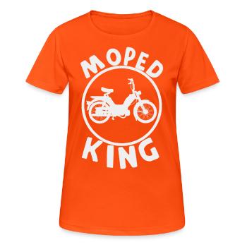 Moped König - Frauen T-Shirt atmungsaktiv - Neonorange - Vorne - AI Model Female 172 dark (172cm)