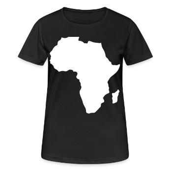 Afrique continent carte blanc - T-shirt respirant Femme - noir - Devant - AI Model Female 172 light (172cm)