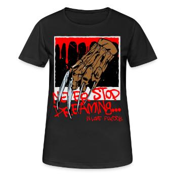 Hör nie auf zu träumen - böser Traum - Frauen T-Shirt atmungsaktiv - Schwarz - Vorne - AI Model Female 172 light (172cm)