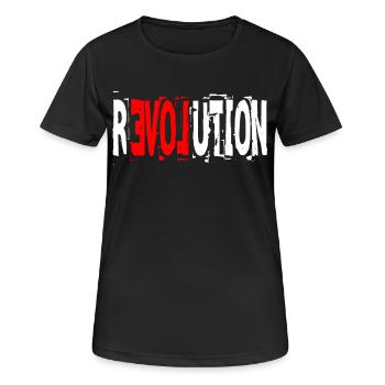 Revolution Liebe - Frauen T-Shirt atmungsaktiv - Schwarz - Vorne - AI Model Female 172 light (172cm)