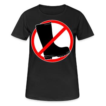Gummistiefel verboten - Garten und Gartenarbeit - Frauen T-Shirt atmungsaktiv - Schwarz - Vorne - AI Model Female 172 light (172cm)