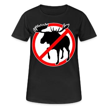 no moose allowed. Moose forbidden - Women's Breathable T-Shirt - black - Front - AI Model Female 172 light (172cm)