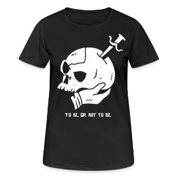 Skull with Dagger and Hamlet Quote - Women's Breathable T-Shirt - black - Front - AI Model Female 172 light (172cm)