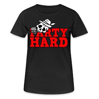 Geburtstag mit Alkohol und Bier - Party Hard - Frauen T-Shirt atmungsaktiv - Schwarz - Vorne - AI Model Female 172 light (172cm)
