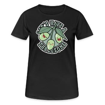 Faisons un trio avec des fruits d’olive - T-shirt respirant Femme - noir - Devant - AI Model Female 172 light (172cm)