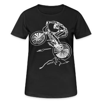Freeride Trial Bike Cycling - Women's Breathable T-Shirt - black - Front - AI Model Female 172 light (172cm)