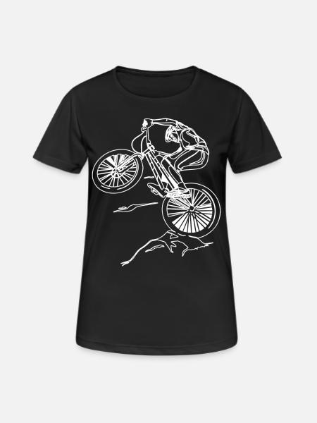 Freeride Trial Bike Cycling - Women's Breathable T-Shirt - black