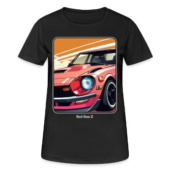 japanisches Auto - der Red Sun Z - JDM - Frauen T-Shirt atmungsaktiv - Schwarz - Vorne - AI Model Female 172 light (172cm)