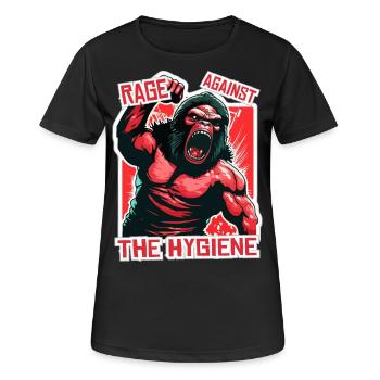 Rébellion des singes : colère contre l’hygiène - T-shirt respirant Femme - noir - Devant - AI Model Female 172 light (172cm)