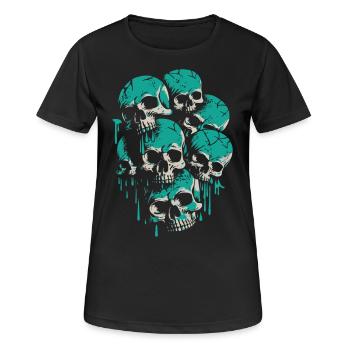 Un mur de crânes verts - T-shirt respirant Femme - noir - Devant - AI Model Female 172 light (172cm)