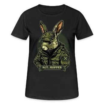Commandos militaires de défense forestière Rabbit - T-shirt respirant Femme - noir - Devant - AI Model Female 172 light (172cm)