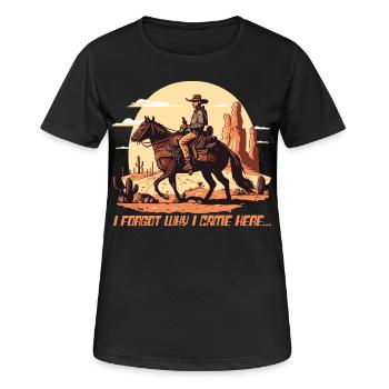 Cowboy en plein air Équitation western - T-shirt respirant Femme - noir - Devant - AI Model Female 172 light (172cm)