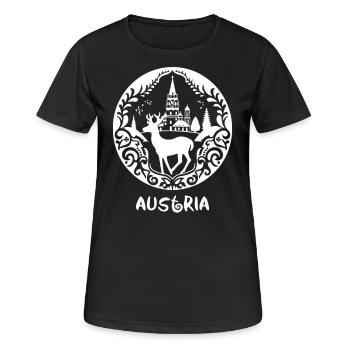 Page d’accueil : Montagne et nature – Autriche - T-shirt respirant Femme - noir - Devant - AI Model Female 172 light (172cm)
