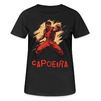 Robuster Kämpfer, die Kampfkunst des Capoeira - Frauen T-Shirt atmungsaktiv - Schwarz - Vorne - AI Model Female 172 light (172cm)