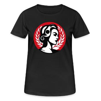 Soziales Frauen-Emblem - Frauen T-Shirt atmungsaktiv - Schwarz - Vorne - AI Model Female 172 light (172cm)