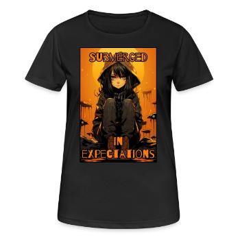 Attentes d’immersion: Anime Girl - T-shirt respirant Femme - noir - Devant - AI Model Female 172 light (172cm)