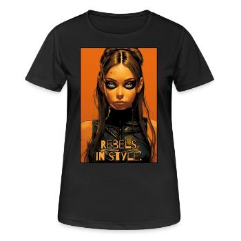 Rebellisch im Stil: Alternative Mädchen - Frauen T-Shirt atmungsaktiv - Schwarz - Vorne - AI Model Female 172 light (172cm)