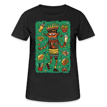 Lustige Hieroglyphen: Schnelles Essen - Frauen T-Shirt atmungsaktiv - Schwarz - Vorne - AI Model Female 172 light (172cm)