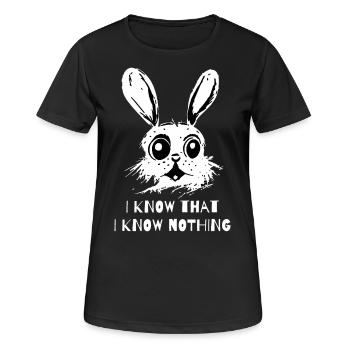 I Know That I Know Nothing - A Wise Rabbit - Women's Breathable T-Shirt - black - Front - AI Model Female 172 light (172cm)