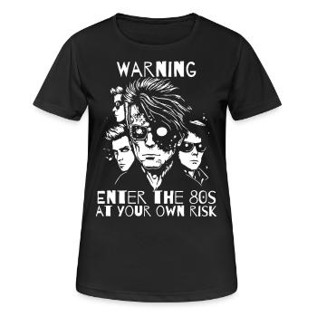 Betritt die 80er auf eigene Gefahr - Frauen T-Shirt atmungsaktiv - Schwarz - Vorne - AI Model Female 172 light (172cm)