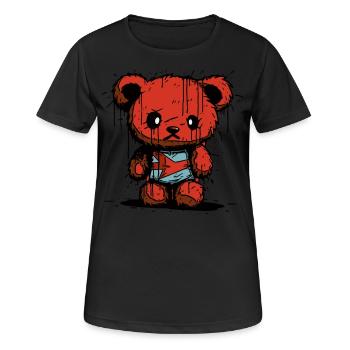 ours en peluche grunge jouet - T-shirt respirant Femme - noir - Devant - AI Model Female 172 light (172cm)