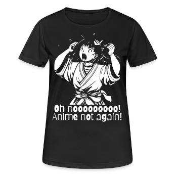 Oh no, not anime again - Women's Breathable T-Shirt - black - Front - AI Model Female 172 light (172cm)