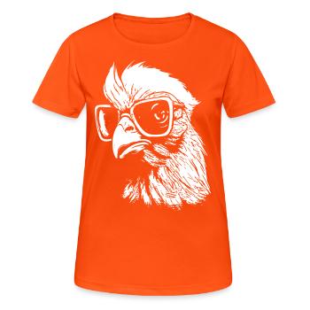 intelligentes Huhn - Frauen T-Shirt atmungsaktiv - Neonorange - Vorne - AI Model Female 172 dark (172cm)