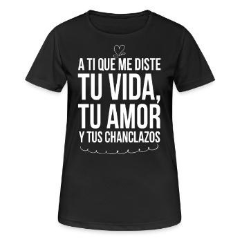 Liebe, Leben und Flip-Flops Familientribut - Frauen T-Shirt atmungsaktiv - Schwarz - Vorne - AI Model Female 172 light (172cm)