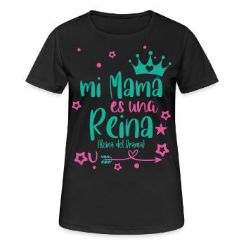 Meine Mama ist eine lustige "Drama Queen" - Frauen T-Shirt atmungsaktiv - Schwarz - Vorne - AI Model Female 172 light (172cm)