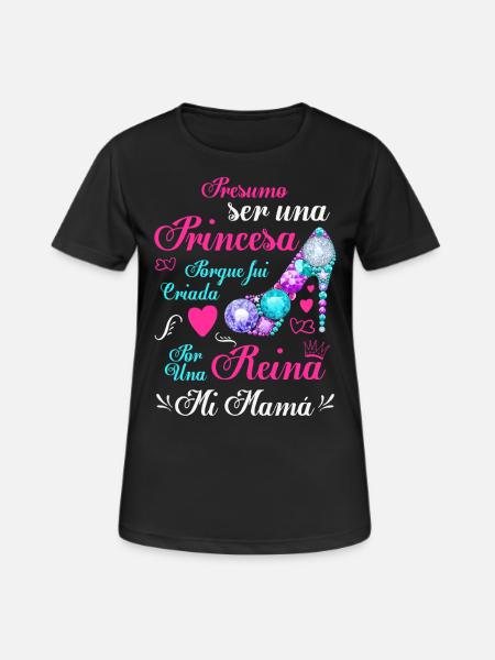 Princess and Queen: Gift for Mom - Women's Breathable T-Shirt - black