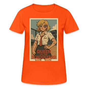 Queen of the schoolyard with fighting spirit - Women's Breathable T-Shirt - neon orange - Front - AI Model Female 172 dark (172cm)