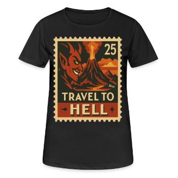 Devilish Journey to Hell as a stamp - Women's Breathable T-Shirt - black - Front - AI Model Female 172 light (172cm)