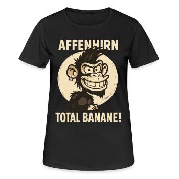 Monkey Brain - Singe de dessin animé de banane totale - T-shirt respirant Femme - noir - Devant - AI Model Female 172 light (172cm)