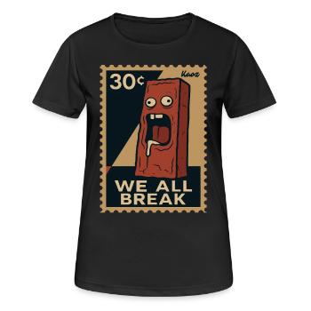 Emo Brick – Cachet d’accablement - T-shirt respirant Femme - noir - Devant - AI Model Female 172 light (172cm)