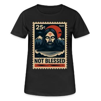 Dark art motif with non-Jesus and mountains - Women's Breathable T-Shirt - black - Front - AI Model Female 172 light (172cm)
