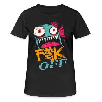 Wilder Fisch schreit in grellen Farben zum Abflug - Frauen T-Shirt atmungsaktiv - Schwarz - Vorne - AI Model Female 172 light (172cm)