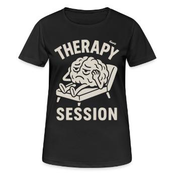 Gehirn mit Kopfschmerzen in Therapie Sitzung - Frauen T-Shirt atmungsaktiv - Schwarz - Vorne - AI Model Female 172 light (172cm)