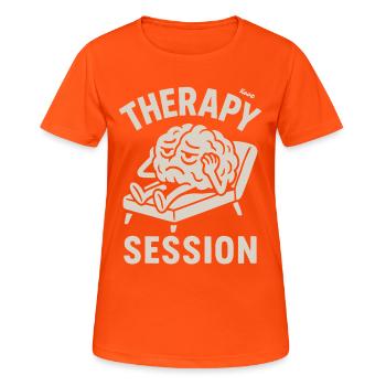 Brain with headache in therapy session - Women's Breathable T-Shirt - neon orange - Front - AI Model Female 172 dark (172cm)