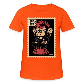 Punk singe fille en timbre look - T-shirt respirant Femme - orange néon - Devant - AI Model Female 172 dark (172cm)