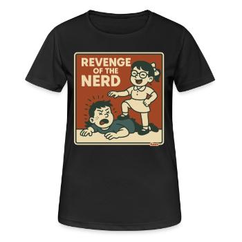 Rache der Nerds and den Schulhof Rüpeln - Frauen T-Shirt atmungsaktiv - Schwarz - Vorne - AI Model Female 172 light (172cm)