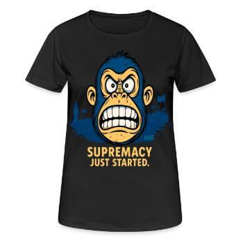 Angry monkey with crowd - Women's Breathable T-Shirt - black - Front - AI Model Female 172 light (172cm)