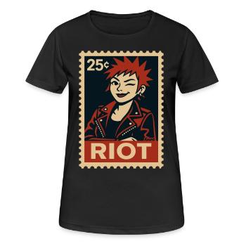 Punk Frau mit roter Frisur - Frauen T-Shirt atmungsaktiv - Schwarz - Vorne - AI Model Female 172 light (172cm)