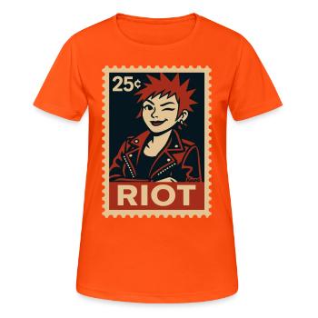 Femme punk avec une coiffure rousse - T-shirt respirant Femme - orange néon - Devant - AI Model Female 172 dark (172cm)